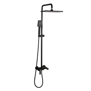 European Luxury Matte Black Bathroom Bath Tub Rain Brass Water Faucet Mixer Shower Set