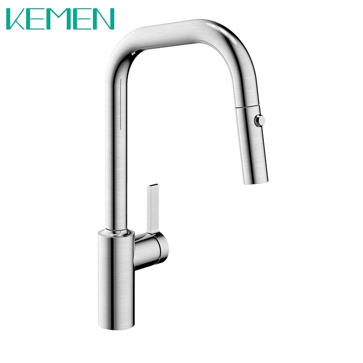 Hot And Cold Water Single Handle Kitchen Faucet 304 Stainless Steel Pull Down Kitchen Faucet