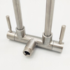 Double Tap 1 in 2 Out Any Degree Rotation Single Cold Water Sink Tap Wall Kitchen Faucet