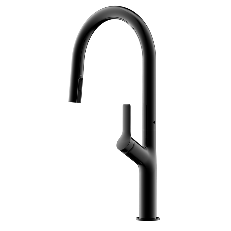 New Design Ultra-thin Handle 304 Stainless Steel Kitchen Faucets Matte Black Faucet Pull Down Kitchen Taps