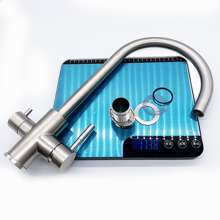 Modern Style Dual Handles Kitchen Sink Mixer Tap 304 Stainless Steel 3 Way Health Water Faucet Water Filter Kitchen