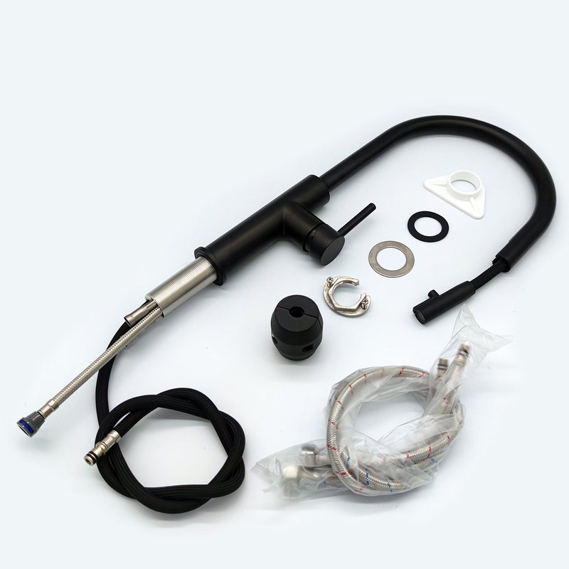 SS Kitchen Pull Down Faucet Green Product Fashion Style Brushed Finishing Kitchen Faucet Matte Black