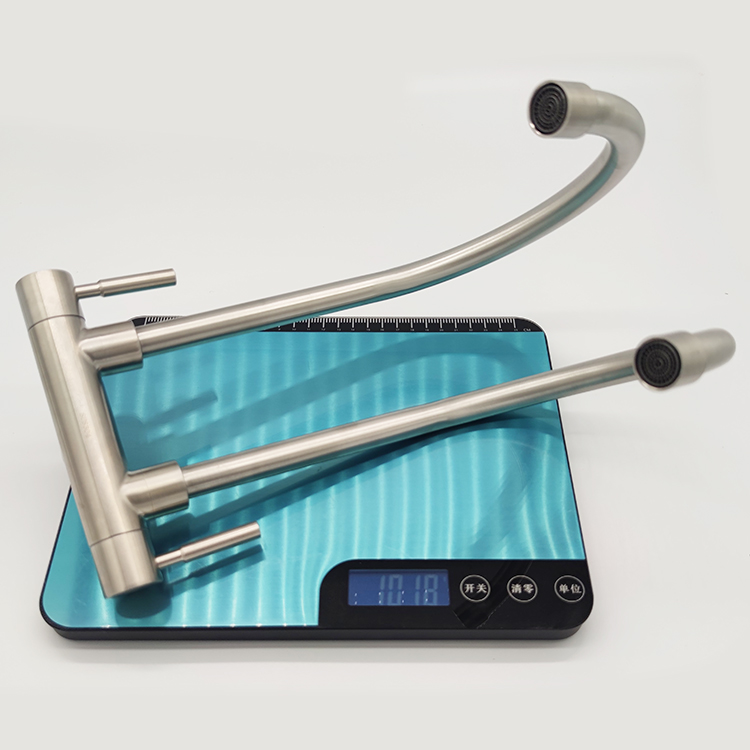 Double Tap 1 in 2 Out Any Degree Rotation Single Cold Water Sink Tap Wall Kitchen Faucet