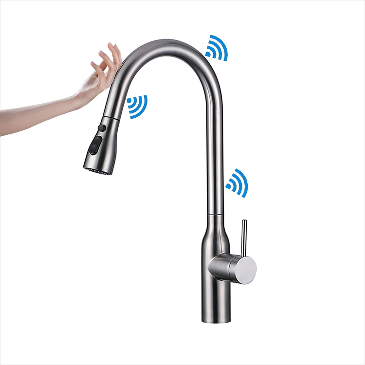 Customized 304 Stainless Steel Smart Sensor Touch Sensor Kitchen Mixer Faucet