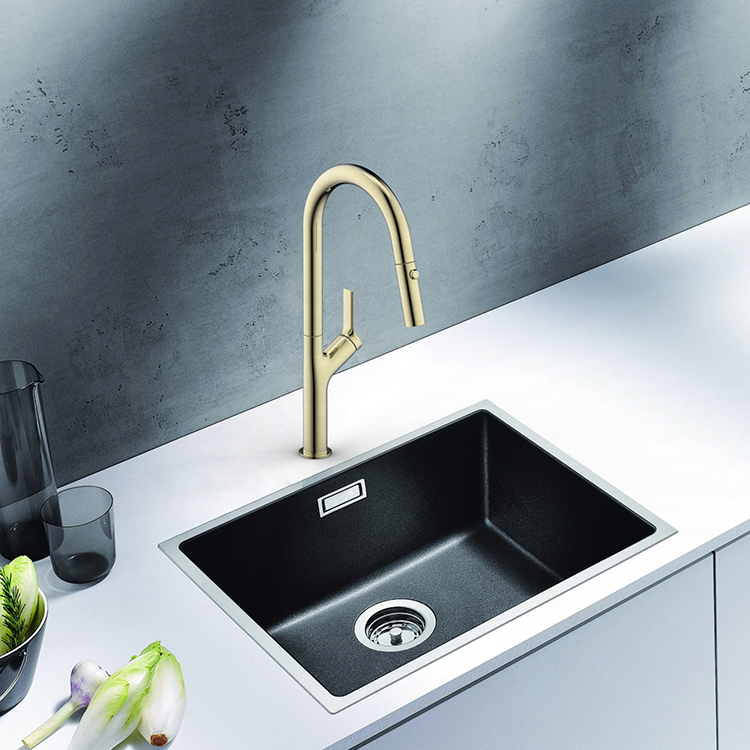 New Design Stainless Steel 304 Hot And Cold Water Kitchen Mixer Tap Pull Down Kitchen Faucet Gold