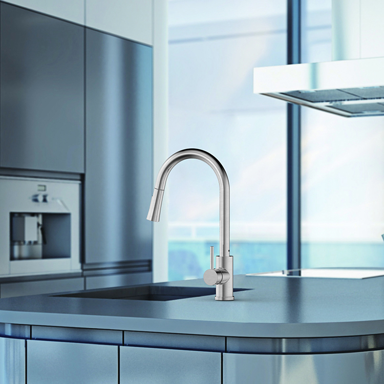Manufacture Stainless Steel Kitchen Tap Hot Cold Water Mixer Sink Tap Pull Down Spray Kitchen Faucet