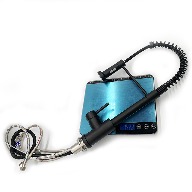 New Product Matte Black Kitchen Faucets Single Handle Pull Down Sprayer Spring Kitchen Sink Faucet