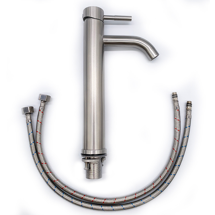 Brushed Basin Faucet Single Hole Hot Cold Water Bathroom Faucet Basin Mixer Taps Sink Bathroom Tap