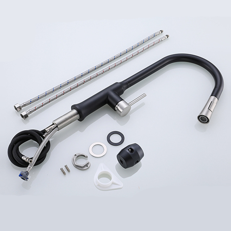 Commercial Kitchen Faucet Pull-Down Kitchen Faucet Stainless Steel 304 Black Mixer Taps