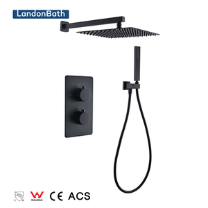 Bathrooms Concealed Shower Set Matt Black Brushed Nickel