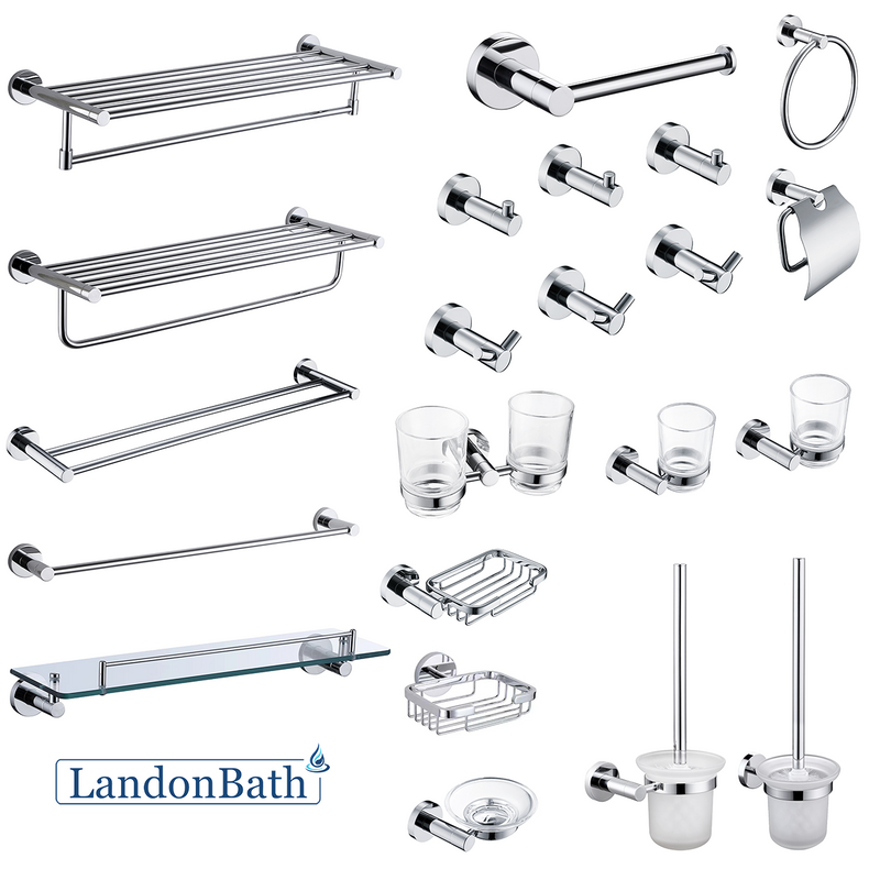 Brushed Gold Bathroom Accessories Set Paper Holder Towel Rail 70Series