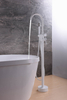 Classical White and Matt Black Simple Design Freestanding Bathtub Faucet