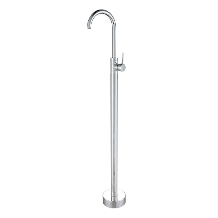 Bathroom Matte Black Round Free Standing Bathtub Faucet DF-02012-2