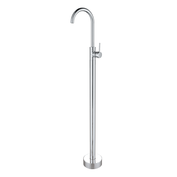 Bathroom Matte Black Round Free Standing Bathtub Faucet DF-02012-2