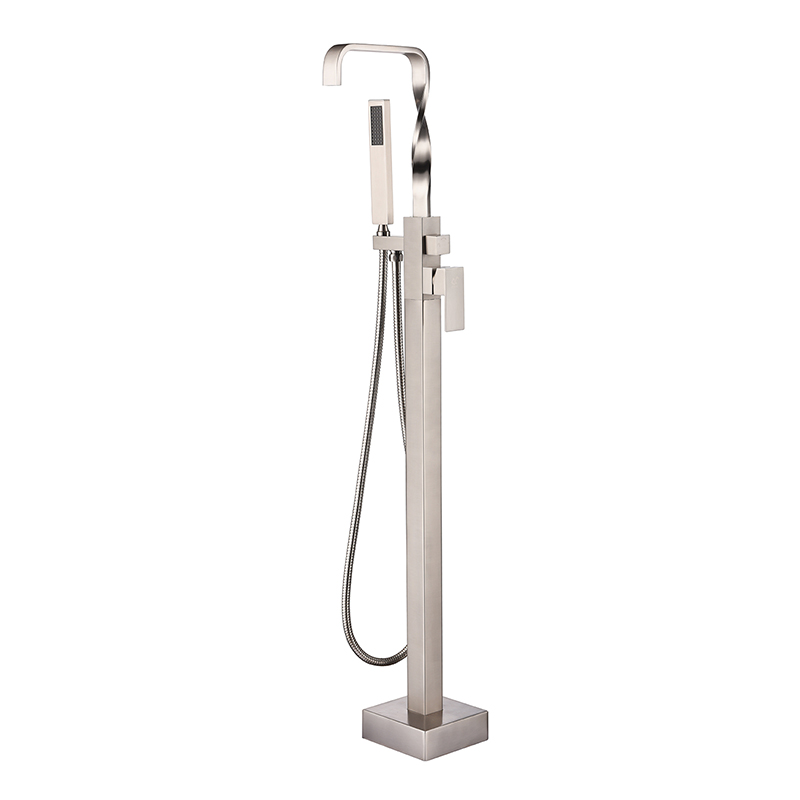 Brass Designed Square Floorstanding Bath Filler Faucet DF-02018-2