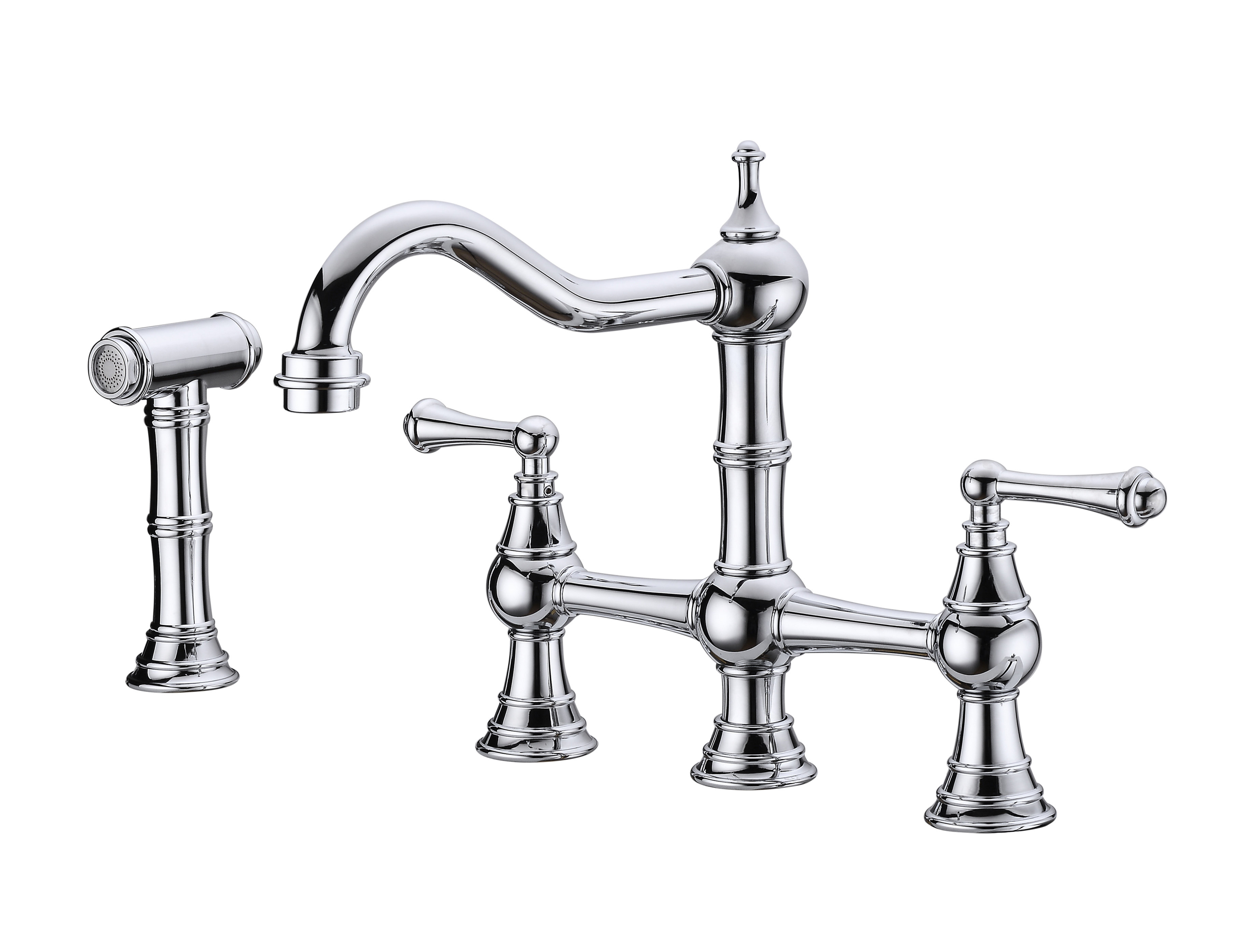 Brass Traditional Bridge Kitchen Faucet Mixer 1301027