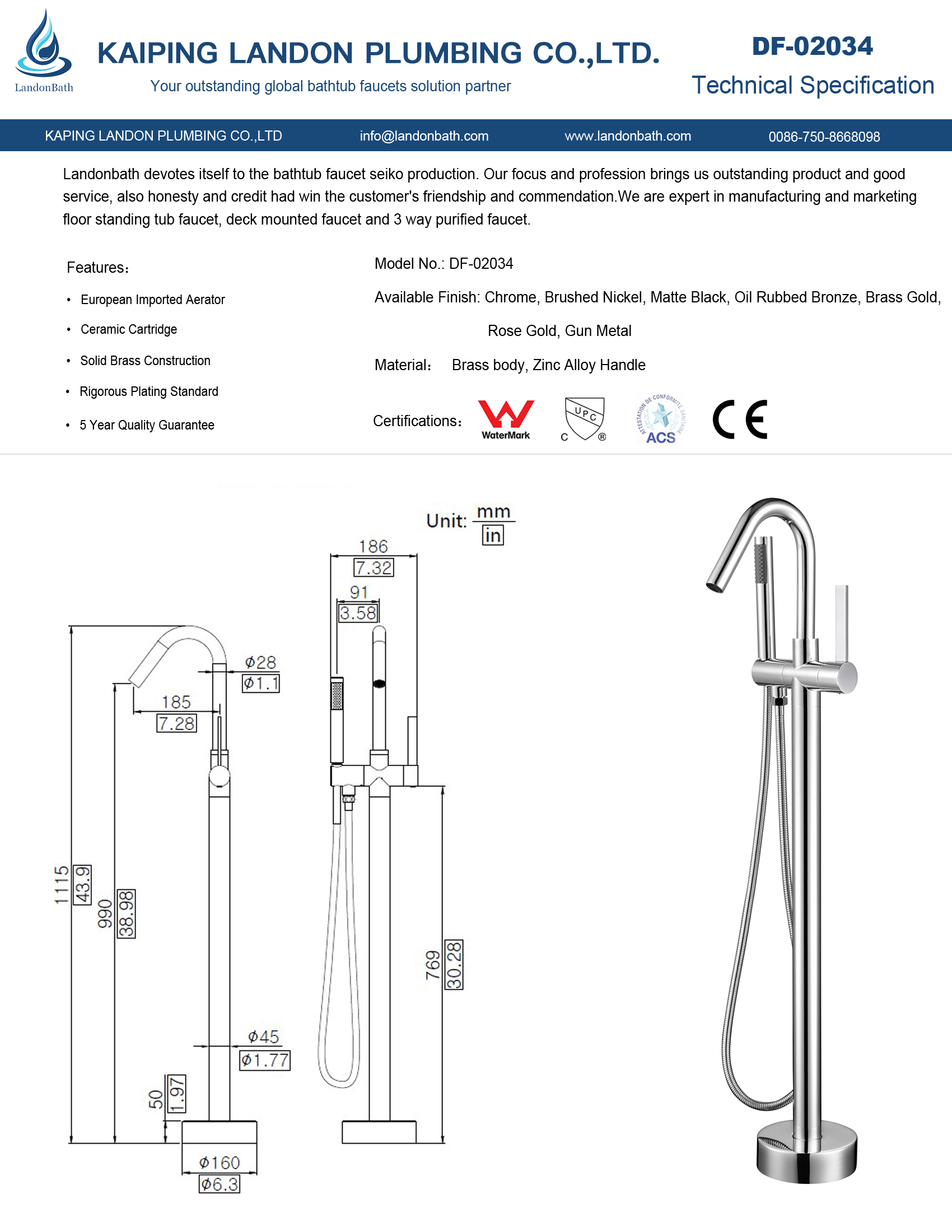 Bath Tub Faucet Mixer