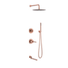 Gold Shower Wall Set Bathroom Rose Fixtures Handshower Standing Column Golden Cixi Sey Built In Rainfall Big Mixer Brushed