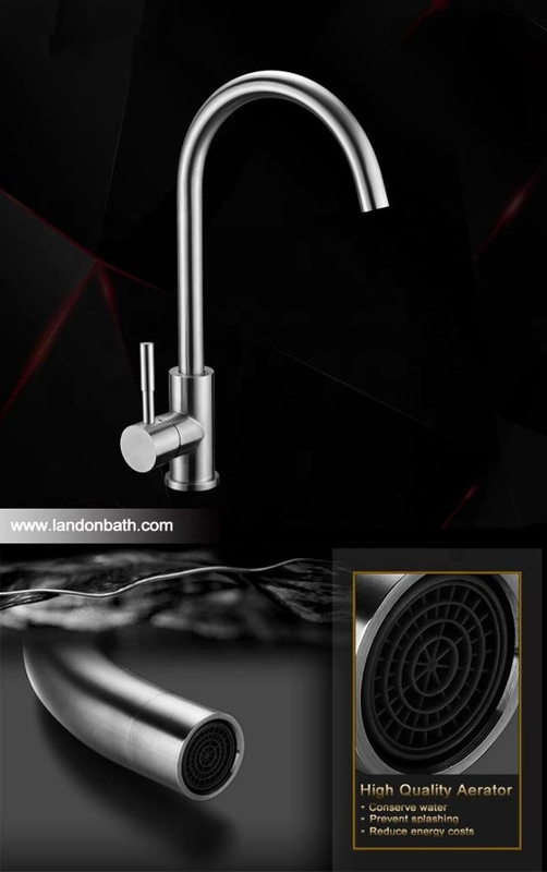 304 Stainless Steel Kitchen & Bathroom Mixer Taps Single Handle Sink Faucet Level Faucets Deck Mounted New Style Fashion Tap