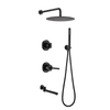 Washroom Wall Mounted Bathtub Mixer with Rainfall Head Brass Concealed Wall Mount Bathtub Faucet