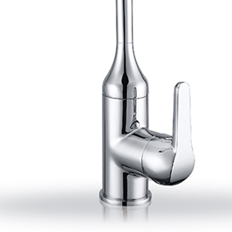Sanitary Ware Taps Chrome Finished Deck Mount Single Handle Kitchen Tap And Mixer Hot/Cold Water Mixer Single Hole