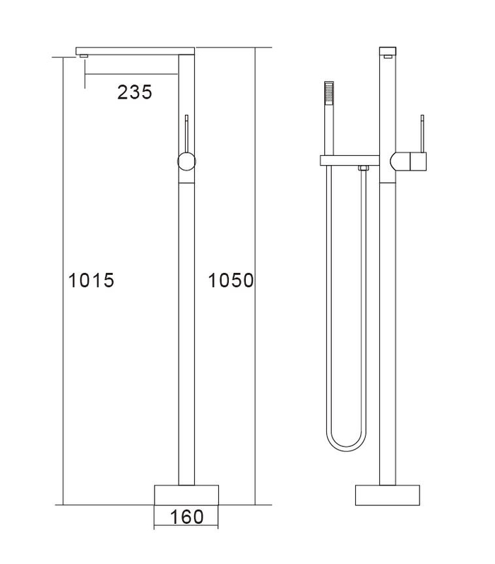 Floor Standing Shower Faucet Mounted Self Bathtub System With Tub Spout Stand Alone Bath Faucets Single Lever Bathroom Rain