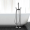 Chrome Floor Mounted Shower Bath Tub Faucet Free Standing Tub Filler Brass Freestanding Bathroom Bathtub Faucets