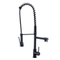 Single Handle Single Hole Matte Black Pull Out Spring Kitchen Sink Faucet With Faucet Hole Cover Kitchen Sink Faucet For Sink