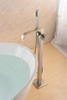 Brushed Nickel Bathroom Bathtub Mixer Tap Floor Standing Faucet