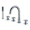 Triple cross handle hot and cold water villa bathtub faucet