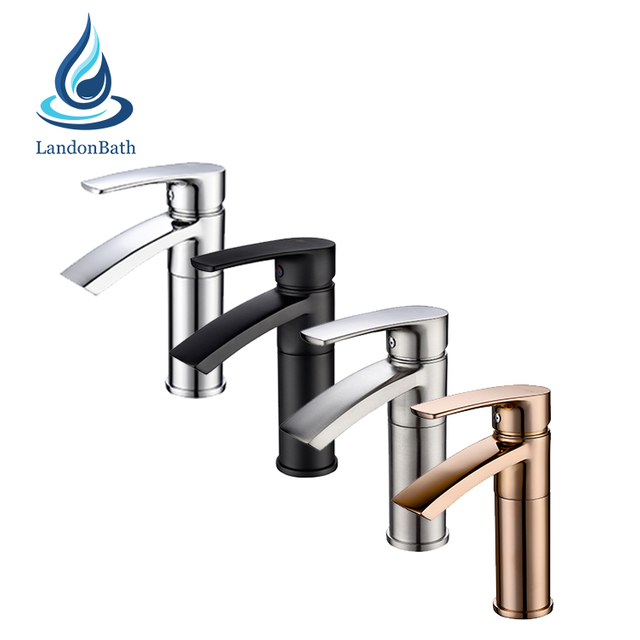 Lavatory Contemporary Basin Mixer with Matte Black Deck Mounted Hot And Cold Water Wash Hand