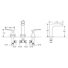 Deck Mounted Dual Handles Basin Faucets Mixer Water Mixer Taps Luxury 3 Hole Taps Bathroom Basin