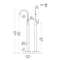 Round Design Floor Standing Chrome Bathtub Mixer Tap Bathroom Dr Brass Watermark Faucet For Bathtub