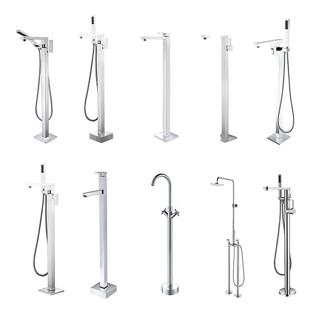 Bathroom Bath tub hot and cold shower mixer black freestanding brass bathtub faucet