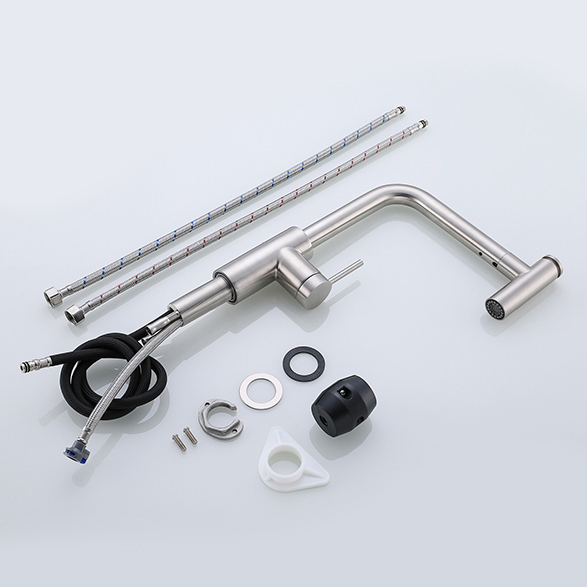 Stainless Steel Mixer Deck Mounted Kitchen Faucet Hot And Cold Water Faucet Single Handle Pull Out Mixer Kitchen Tap