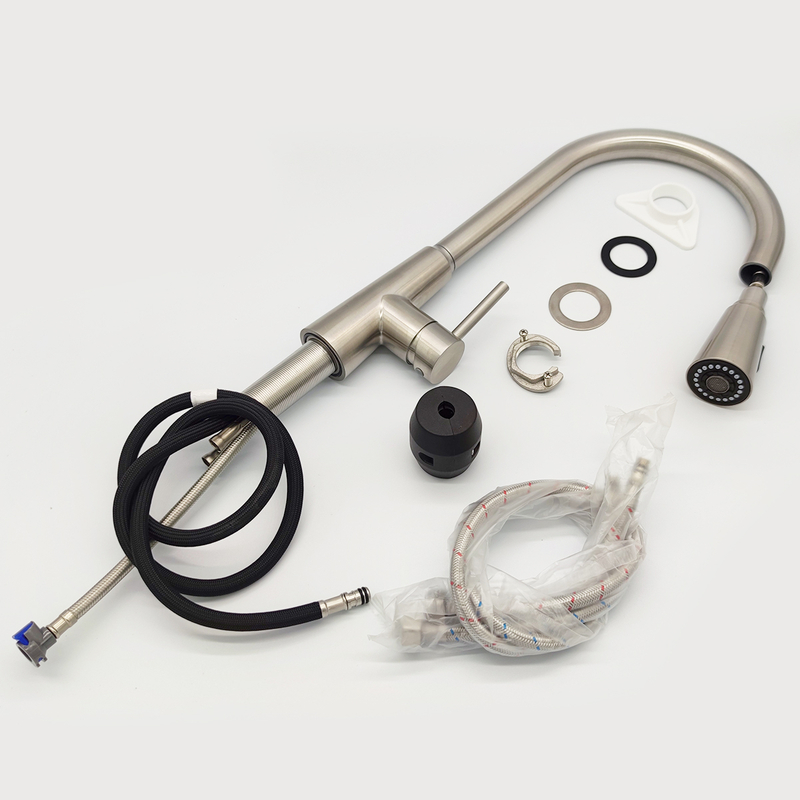 Modern Top Selling Single Handle Kitchen Faucet Taps Hot And Cold 304 Stainless Steel Kitchen Tap With Pull Down Spray