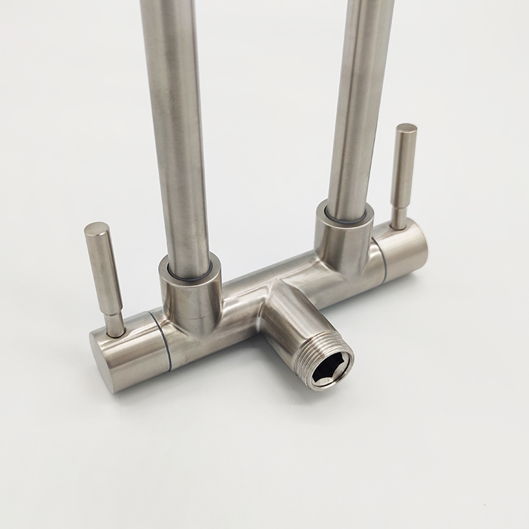 Double Tap 1 in 2 Out Any Degree Rotation Single Cold Water Sink Tap Wall Kitchen Faucet
