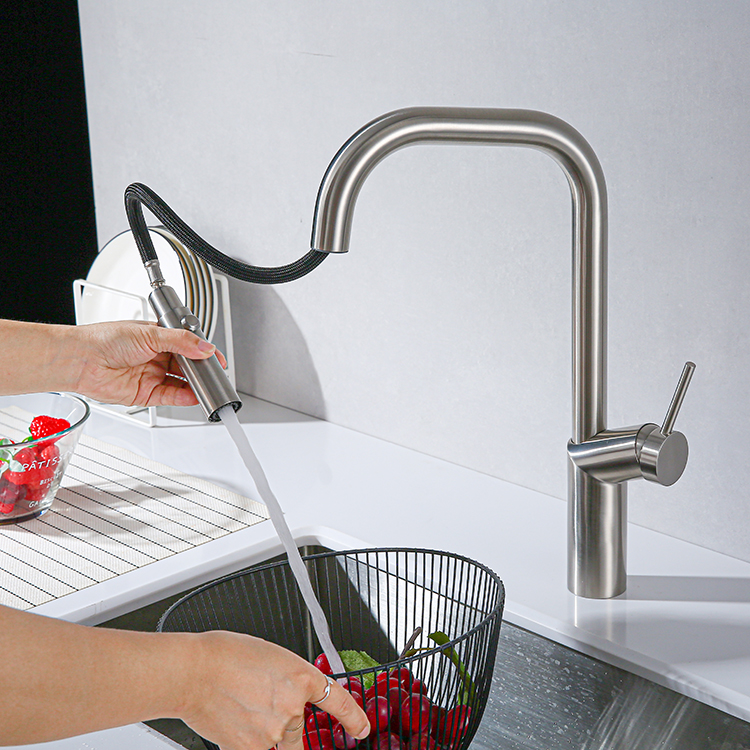 2022 New Product Deck Mount Pull Down Kitchen Faucet With Pull Down Sprayer Kitchen Sink Faucet