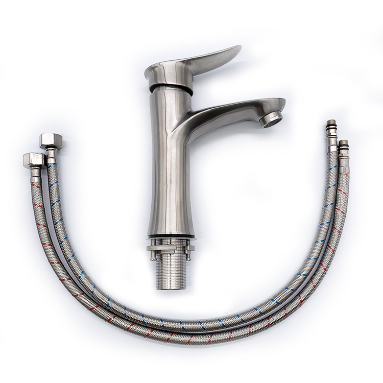 Special Design Single Lever Brushed 304 Stainless Steel Bathroom Wash Basin Faucet