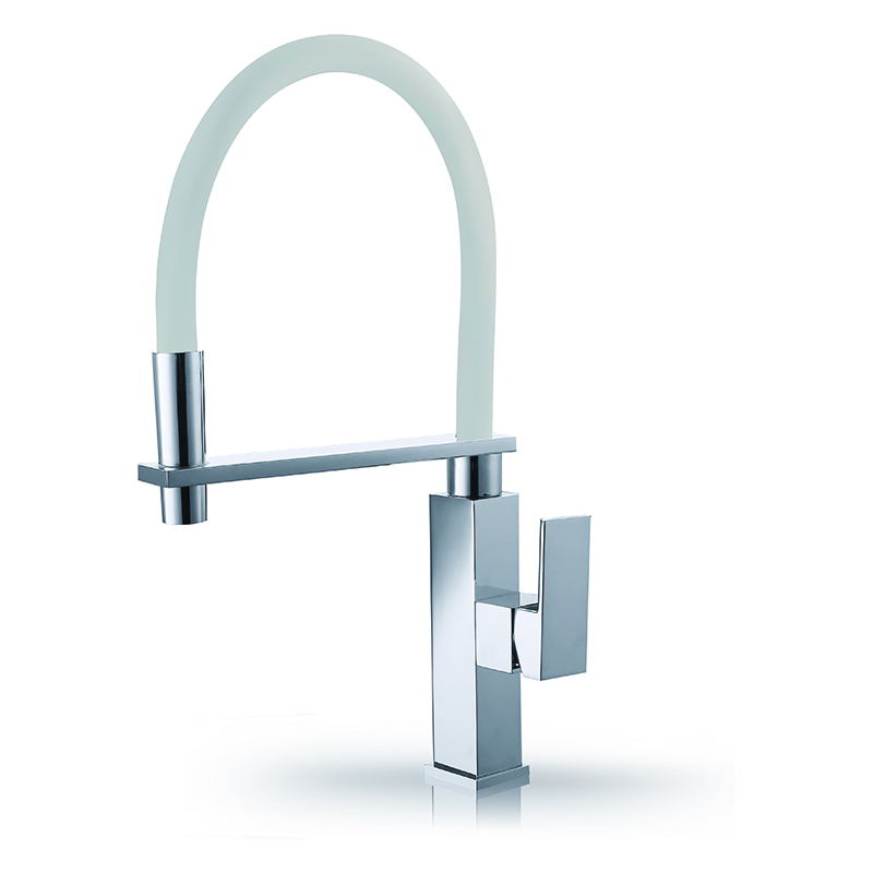 Square Pull Down Kitchen Faucet with Flexible Hose 1302005