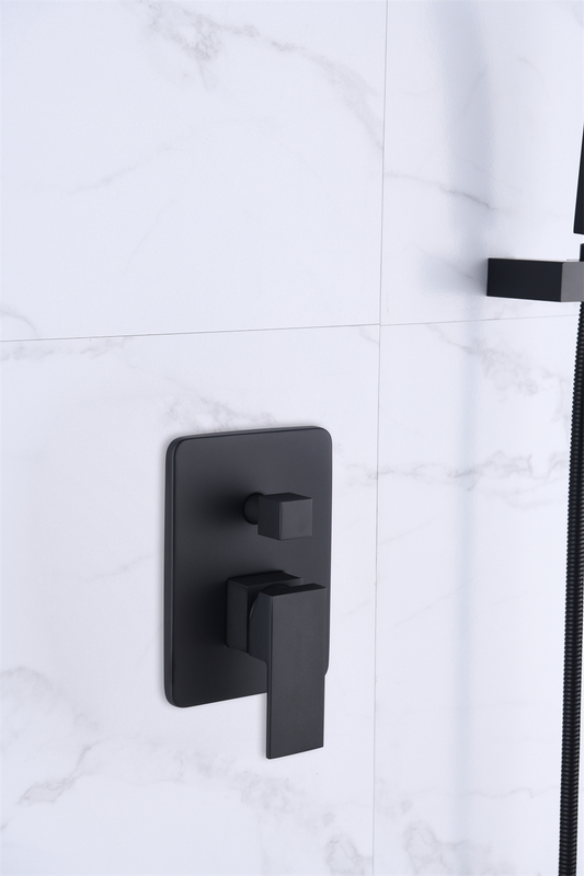 Ceiling Shower Set with Polished Body Jet System Waterfall Thermostatic Massage Raining Shower Thermostatic Faucets