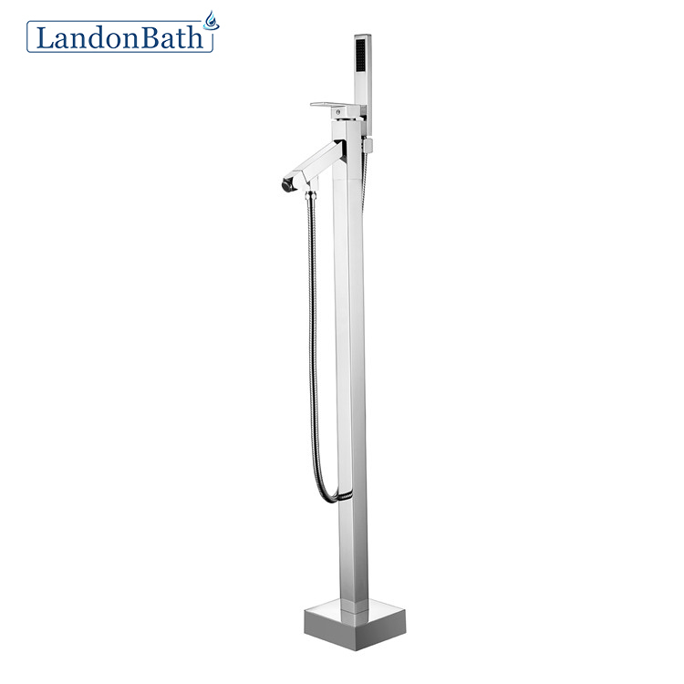 Brass Chrome Thermostatic Bathtub Mixer Factorys Price Floor-Mount Tap