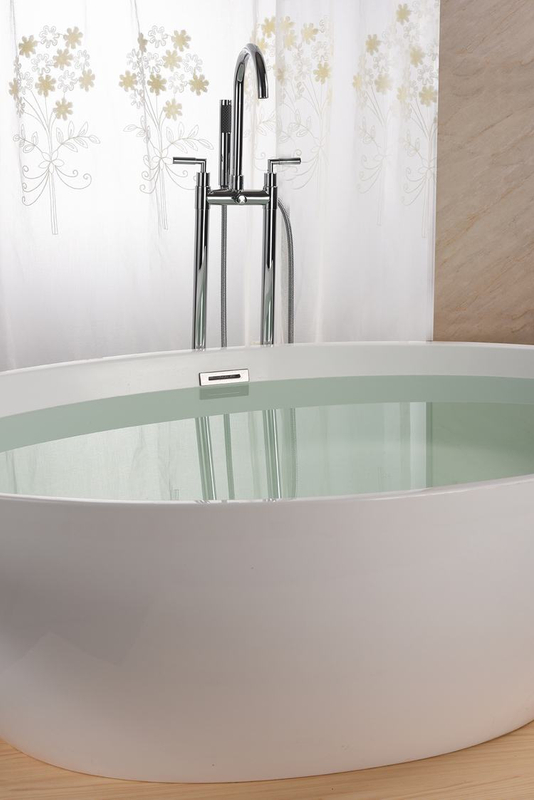 Hot Selling Widespread Faucet Round Floor-Mount Bathtub Faucet