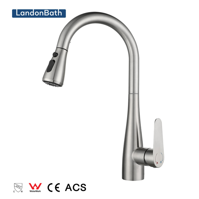 Pull Down Spray Kitchen Purified Water Sink Mixer Faucets Brass Deck Mourned Faucet Rotate 360 Degrees Solid Contemporary