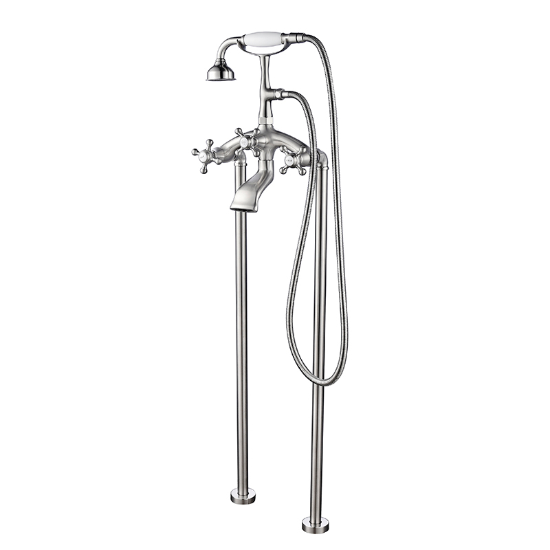Classic Vintage Golden Floor Bathtub Faucet Tub Mixer Tap