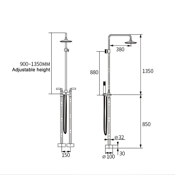 Showerhead Freestanding Bathtub Faucet DF-02008-C